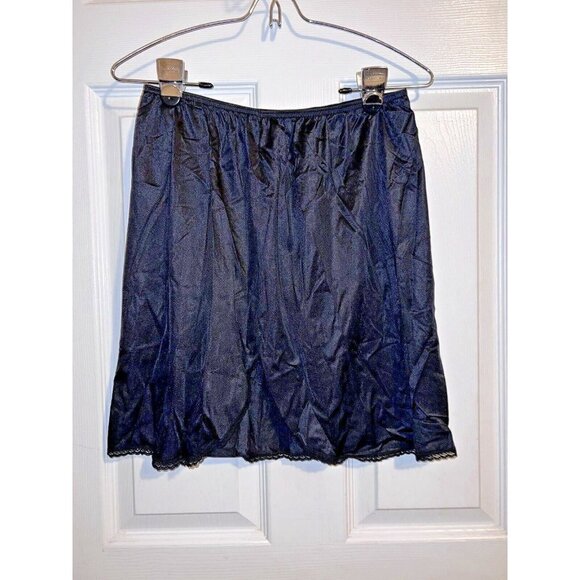 Vintage VANITY FAIR Lingerie Half Slip Black Nylon 18”  Style 11-760 Sz M - Picture 4 of 7